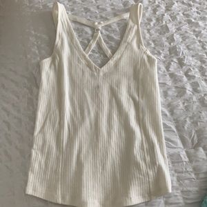 Free people ivory tank cut out  back detail